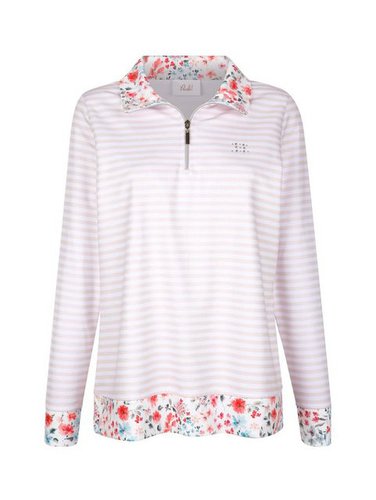 Paola Sweatshirt Sweatshirt mit Streifen und Blumendruck