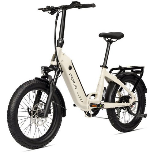 Deruiz E-Bike Peridot 20 Zoll Eike mit Bluetooth sale für Damen Herren, 8 Gang, SHIMANO SHIMANO ALTUS 11-32T Schaltwerk, Kettenschaltung, 500 Wh Baterrie, (mit Akku-Ladegerät, mit Werkzeug), 48V 10.4Ah Baterrie, 3.0 fette Reifen, klappbar