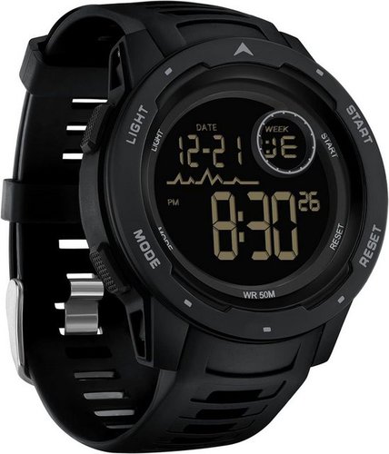 Findtime Militär Herren's Digitaluhr Outdoor Sportuhr Tactical Watch, 12/24H Wecker Alarm LED Stoppuhr Armbanduhr Kalender Countdown Datum