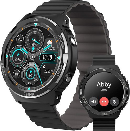 Tesofit Herren's und Damen's Telefonfunktion, Fitness Tracker Smartwatch (1,3 Zoll, Android/iOS), Mit Pulsmesser,Schlafmonitor,SpO2, Zyklusüberwachung,IP69 Wasserdicht