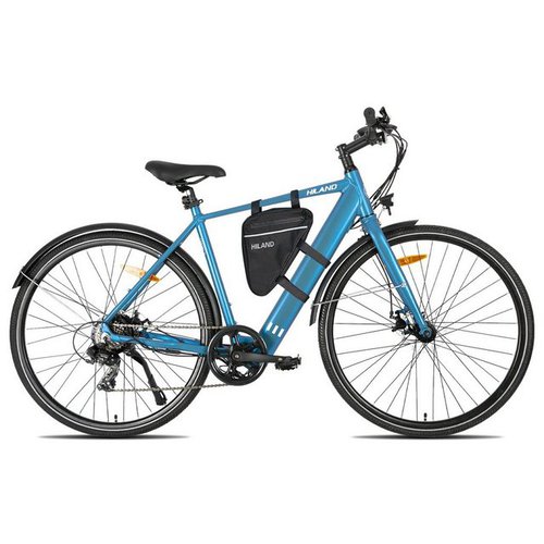 Hiland E-Bike 28 Zoll E-Trekkingräder Pedelec Herren Damen,mit Bafang 250W Motor, 7 Gang Shimano Tourney TY300 7speed Schaltwerk, Kettenschaltung, Heckmotor, (set, mit Akku-Ladegerat, mit Werkzeug, mit Beleuchtungsset), E-bike Damen und Herren, mit Fahrradständer, innerhalb der stVZO