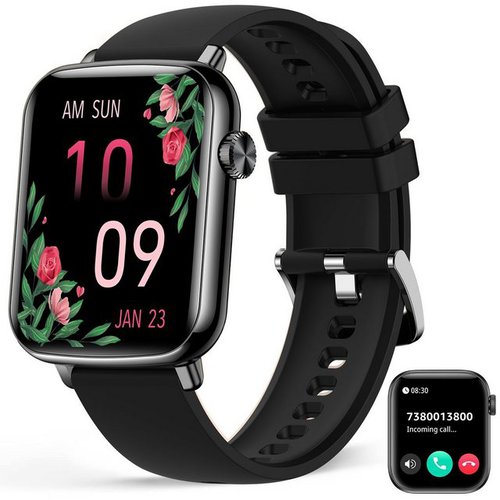 Haiaveng Smartwatch, Fitness Tracker Uhr für Damen Herren Smartwatch Smartwatch (1,81" HD Voll Touchscreen cm), IP67 Wasserdicht Pulsmesser Schrittzähler Aktivitätstracker