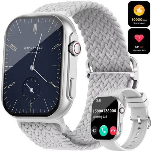 Fitness Tracker Pulsuhr Weiss Joeais Damen Smartwatch Fitnessuhr