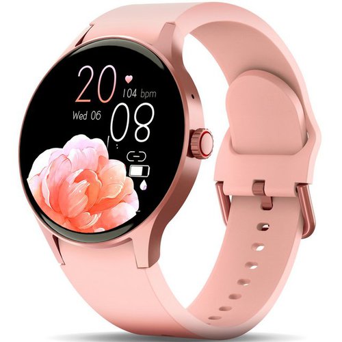 Ckeyin Smartwatch Damen mit Anruffunktion, Fitness Tracker Uhr, Smartwatch (3,6 cm/1,43 Zoll), Voll-Touch-Farbdisplay,100+ Sportmodi,Musiksteuerung,IP68 Wasserdicht