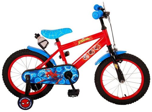 Volare Kinderfahrrad 16 Zoll Kinder Fahrrad Rad Disney Marvel Spiderman 21664-CH-NL, 1 Gang, Rücktritt, Stützräder