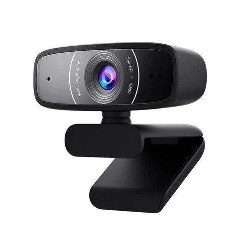 Asus C3 Full HD-Webcam (USB-Kamera, 1080p-Auflösung, 30 FPS, Beamforming-Mikrofon, verstellbarer Befestigungsclip)