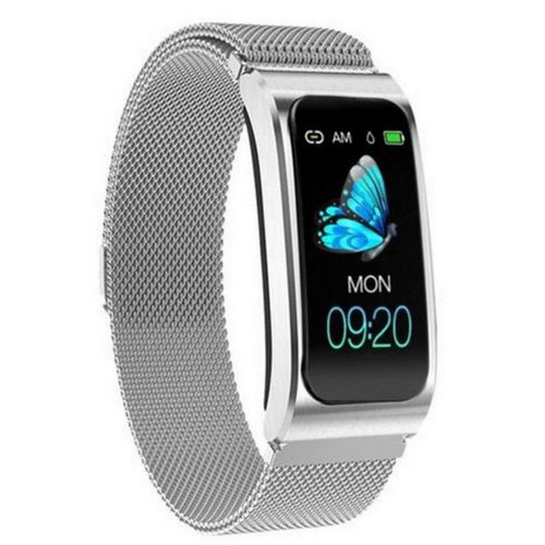 Sunee Mit Milanaise Armband - individuelles Display Smartwatch (Android) Smartwatch (1.14 Zoll), 1-tlg., Armbanduhr mit Musiksteuerung, Herzfrequenz, Schrittzähler etc.