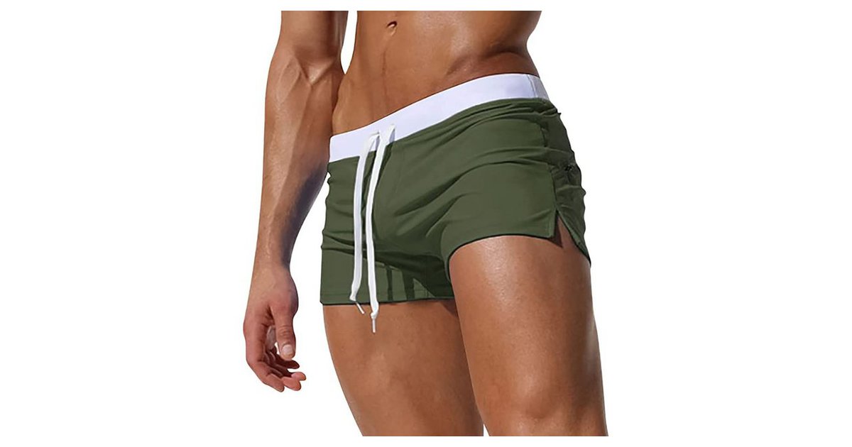 Badeshorts Herren Eng & Kurz - Schnelltrocknende Schwimmhose Mit UV Schutz (Neonfarben) - Für Strand & Sport