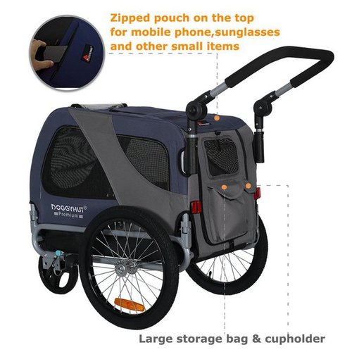 Tiggo Fahrradhundeanhänger DOGGYHUT® Hundefahrradanhänger Fahrradanhänger Hundeanhänger, Verstellbare Sicherheitsleine