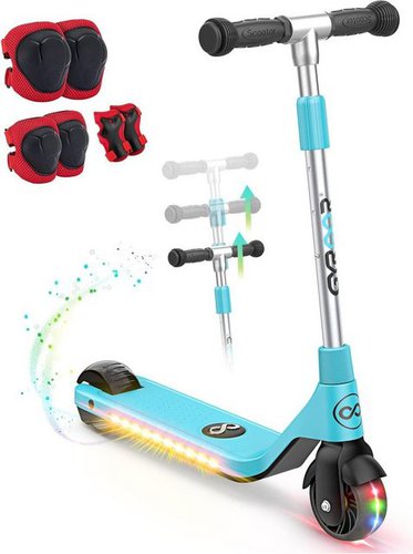 Walkbee E-Scooter Elektro Scooter,Cityroller,Kinderscooter,Kinder E-scooter, Miniscooter, 6 km/h, Bunte LED-Leuchten,3 Höhenverstellbar,Geschwindigkeit 5-10km/h