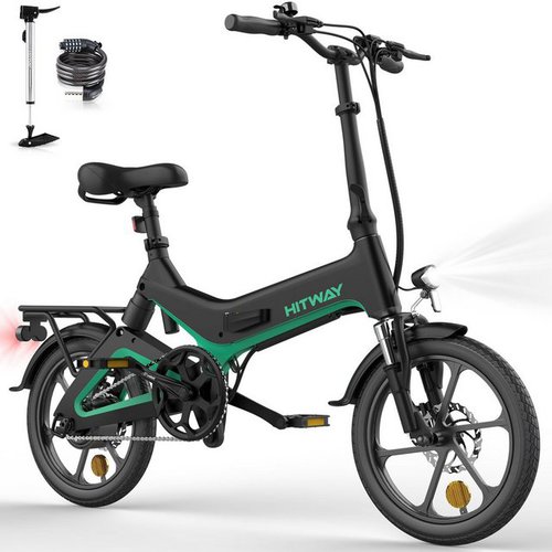 Elekgo E-Bike 16" Elektrofahrrad mit 280,8Wh Akku max 35-70km für Erwachsene, 250W Motor, Klappfahrrad aus Magnesium mit doppelte Dämpfung