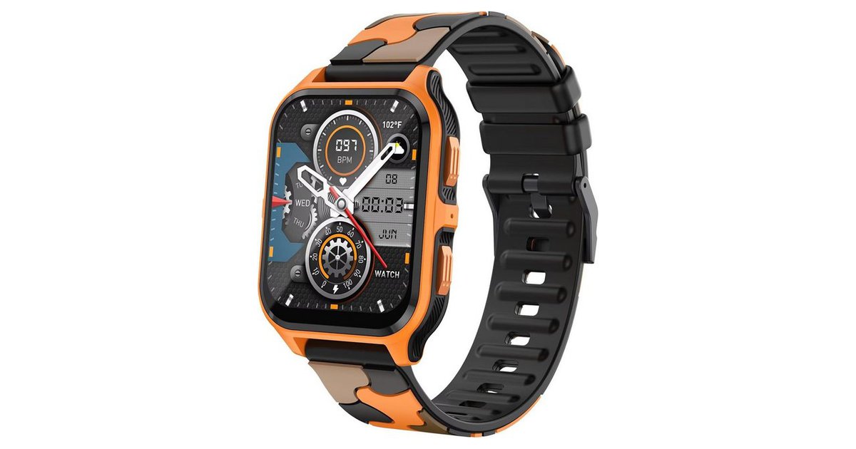 Findtime Ergonomisches Design Smartwatch (1,83 Zoll, Android, iOS