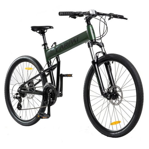 Carpat Sport Faltrad 26 Zoll Klapprad Fahrrad für Damen Herren Jungen, 24 Gang Shimano Tourney Schaltwerk, Kettenschaltung, Aluminium Rahmen, Klappfahrrad, Faltrad
