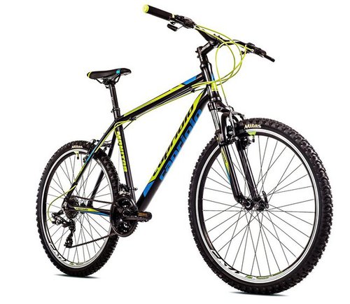 Breluxx Mountainbike 26 Zoll Herren Mountainbike FS, Aluminium Monitor M, schwarz, 21 Gang Shimano Tourney Schaltwerk, Kettenschaltung
