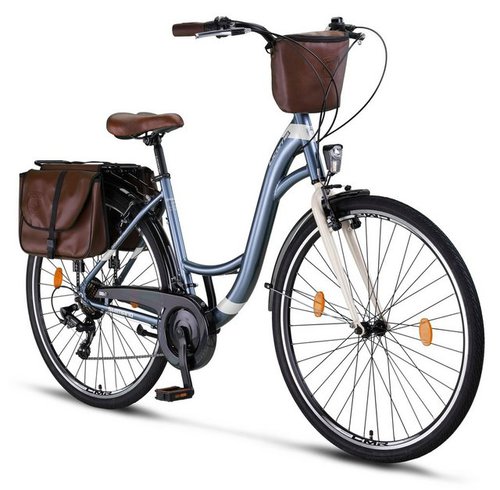 Licorne Bike Cityrad Stella Plus Premium City Bike Aluminium, 21 Gang