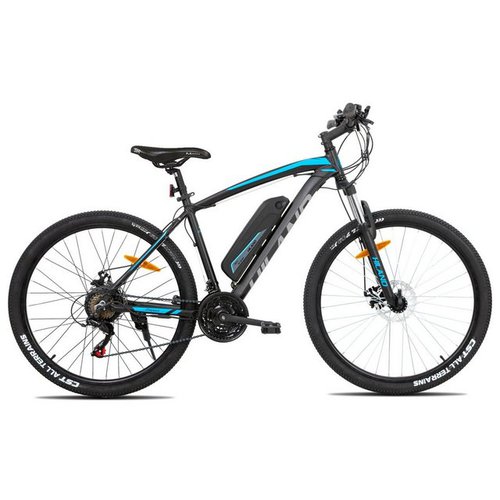 Hiland E-Bike 27,5/29 Zoll E-Mountainbike Damen Herren,LCD Display,10.4Ah Akku, 21 Gang Shimano Tourney Schaltwerk, Kettenschaltung, Heckmotor, 374,40 Wh Akku, (Set, mit Akku-Ladegerät, mit Werkzeug, mit Beleuchtungsset), E-bike Damen und Herren, innerhalb der stVZO