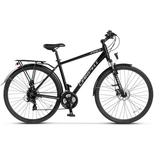 Carpat Sport Trekkingrad 28 Zoll Trekking Bike für Damen Herren, 24 Gang Shimano Tourney Schaltwerk, Kettenschaltung, (Aluminium Rahmen, Mechanische Scheibenbremse), Rennrad, Mountainbike, City Commuter Citybike Fahrrad