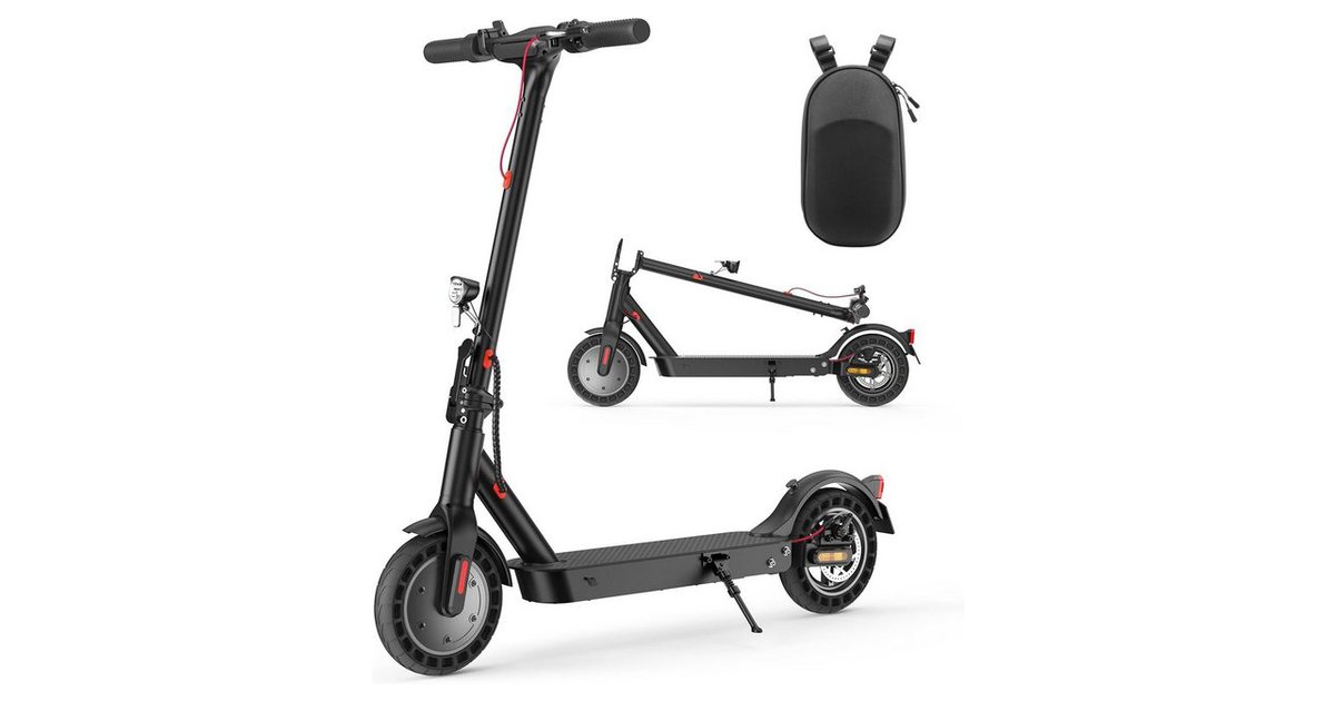 E Scooter Mit Straßenzulassung, 40 Km Reichweite, 10" Wabenreifen ABE Elektroroller Belastung Led 20km H Duales Bremssystem Luftreifen Easy