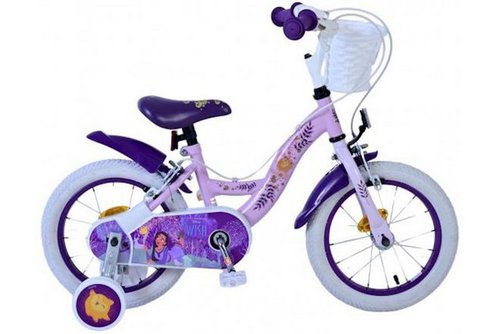 Volare Kinderfahrrad Disney Wish, lila, 14 Zoll, (1-tlg), geschlossener Kettenschutz, höhenverstellbarer Sattel und Lenker