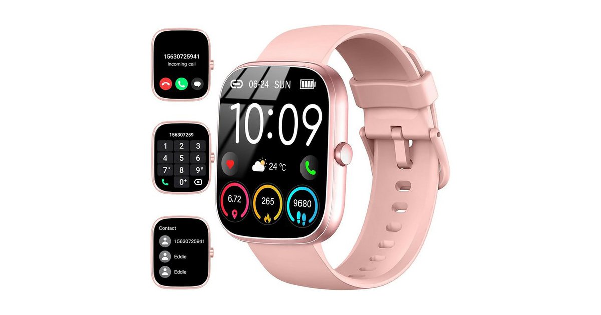 Uaue Fur Herren Damen mit Telefonfunktion Fitness 113+ Sportmodi Smartwatch  Zoll, Android iOS), mit Herzfrequenz Schlafmonitor Schrittzähler