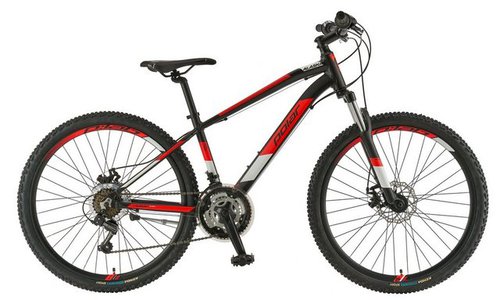 Breluxx Mountainbike 26 Zoll Mountainbike Aluminium FS Alaska Sport D2, schwarz rot, 21 Gang Shimano Tourney Schaltwerk, Kettenschaltung