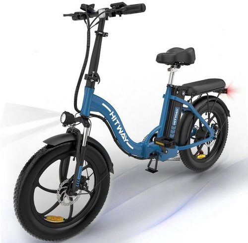 Hitway E-Bike BK6S 20*3 Zoll Elektrofahrrad Fat Tire Damen Herren E-Cityrad, 7 Gang, Kettenschaltung, Heckmotor, Mit StVZO E-Mountainbike E-fahrrad klapprad Bis zu 90km