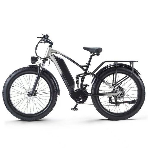 Fangqi E-Bike 26zoll E-Mountainbike, 17.5Ah (840 Wh),Shimano 8-Gang, Doppelfederung, shimano, Heckmotor, (E-Mountainbikes, E-Schneebike,All-Terrain,Schneefahrrad), LCD-Farbinstrument, mechanische Bremse