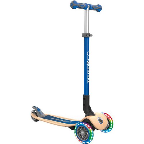Globber Scooter Primo Wood mit Leuchtrollen