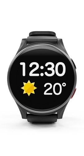 Emporia Watch-LTE Smartwatch (1,1 Zoll), inkl. 2 Armbänder (Silikon schwarz und beige), Seniorenuhr, Gesundheitsfunktionen
