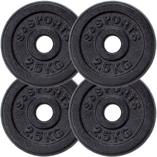 Scsports Hantelscheibenset 10 kg Gusseisen 4 x 2,5 kg