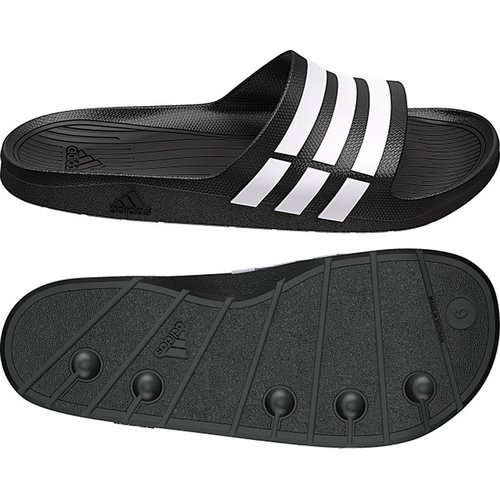 Adidas Duramo Slide Badelatschen schwarz/weiß/schwarz 48 2/3 (UK 13)