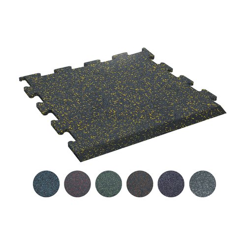TRENDY SPORT Bodenmatte Rubber Flooring Segura 1000 Randstück schwarz/blau 1,0 cm