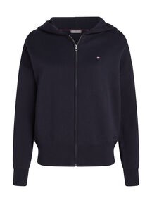 Tommy Hilfiger Damen Sweatjacke aus Baumwolle CO JERSEY STITCH Relaxed Fit