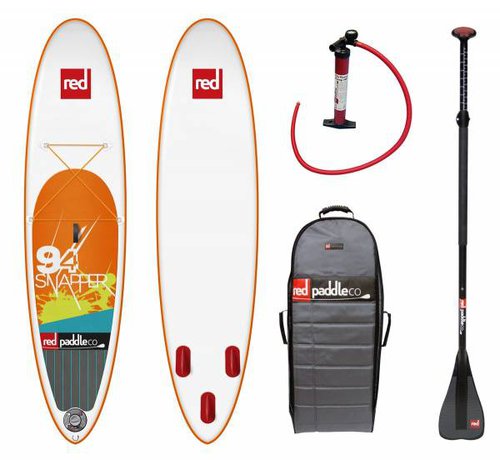 Red Paddle Set 9?4? Kinder Junior Board NineFour Surfer RedAir SUP mit Padde