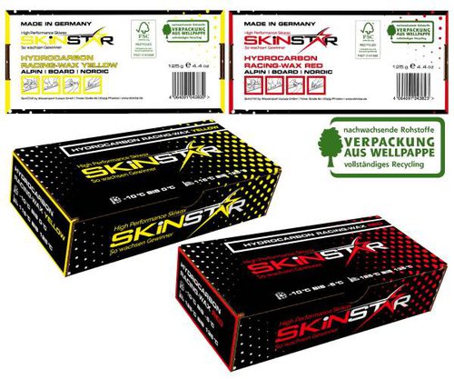 Skinstar Hydrocarbon Racing Wax Skiwax Profi-Wachs Mix Set Yellow-Red