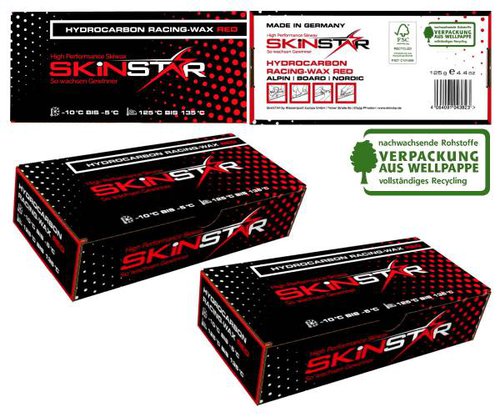 Skinstar Hydrocarbon Racing Skiwax Profi-Wachs COLD Mix Red 250g
