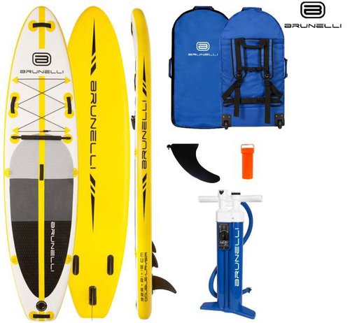 Brunelli 10.8 Premium SUP Board Stand Up Paddle Surf-Board Double Layer yello...