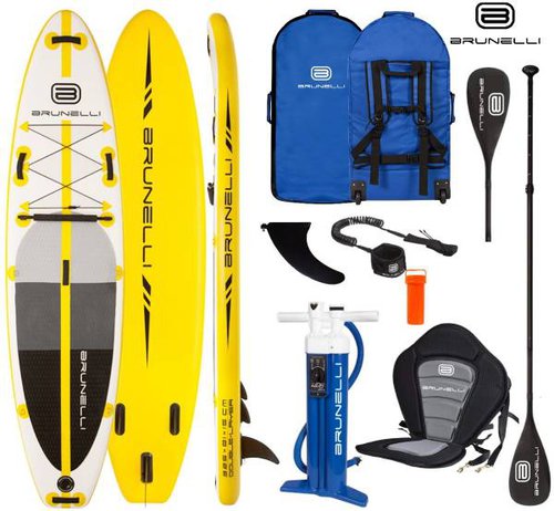 Brunelli 10.8 Premium SUP Board Stand Up Paddle Surf-Board mit Paddel Leash K...