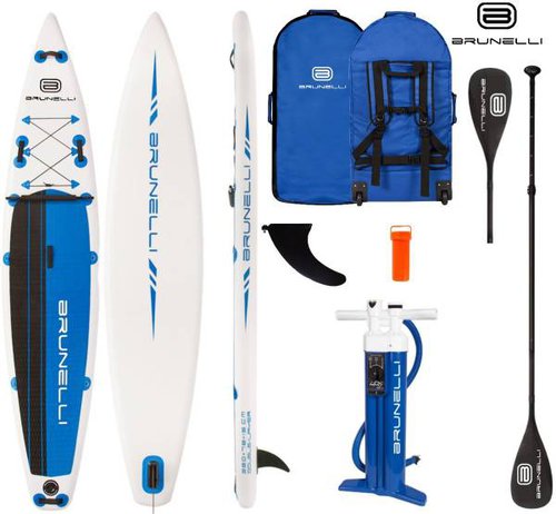 Brunelli 12.6 Premium SUP Touring iSUP Double Layer Surf-Board mit Paddel 381cm