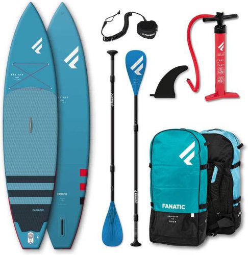 Ray Air Touring SUP Set Fly Air SUP Board, Pure Paddel und Leash Fanatic 2020