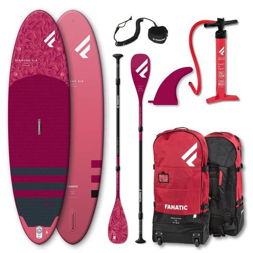 Fanatic DIAMOND AIR 9.8 Stand up Paddle Board SUP Surf-Board Set Carbon 35 Pa...