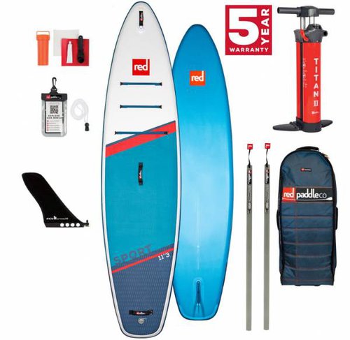 Red Paddle Co 11.3' SPORT Touring Stand Up Paddle Sup Board mit Speed Tail 34...