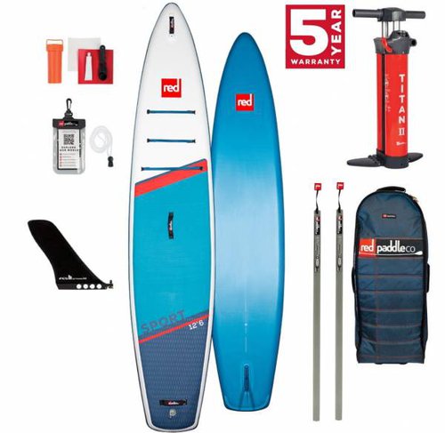 Red Paddle Co 12.6' SPORT Touring Stand Up Paddle Sup Board mit Speed Tail 38...
