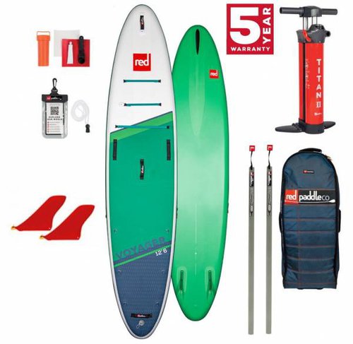 Red Paddle Co 12.6' VOYAGER Touring Stand Up Paddle Sup Board mit V-HULL 380x...