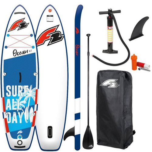 F2 OCEAN 9'2" SUP Set Kinder Stand Up Paddle Board ISUP mit 3-teiliges Alu Pa...