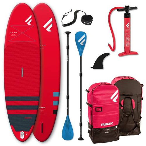 Fanatic Fly Air Pure inflatable SUP 9.8 Stand up Paddle Board mit Pure Paddel...