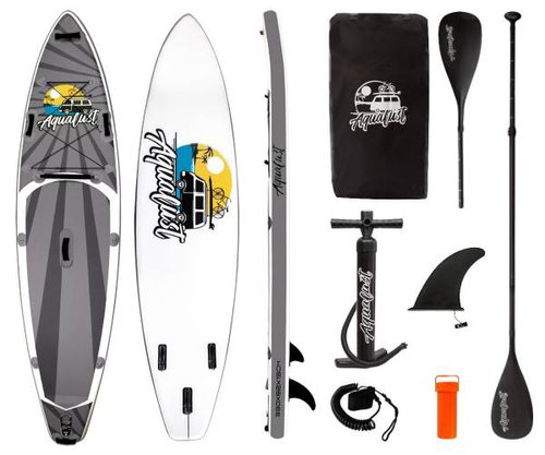 Aqualust 10'8" CRUISER SUP Board Stand Up Paddle Surf-Board ISUP mit Kajakpad...
