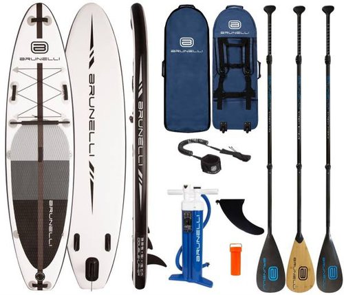 Brunelli 10.8 Premium SUP Surf-Board Stand Up Paddle ISUP Carbon-Paddel 325cm