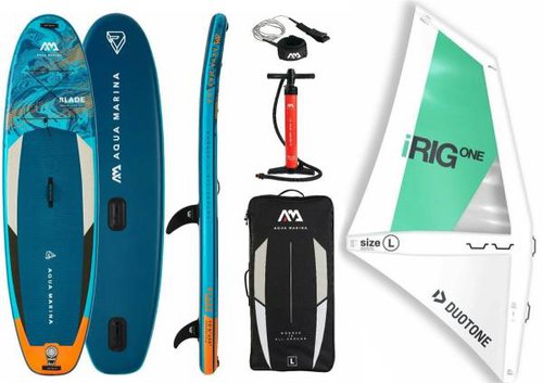 Aqua MARINA BLADE 10'6" Windsurf Board SUP mit aufblasbarem iRIG Segel