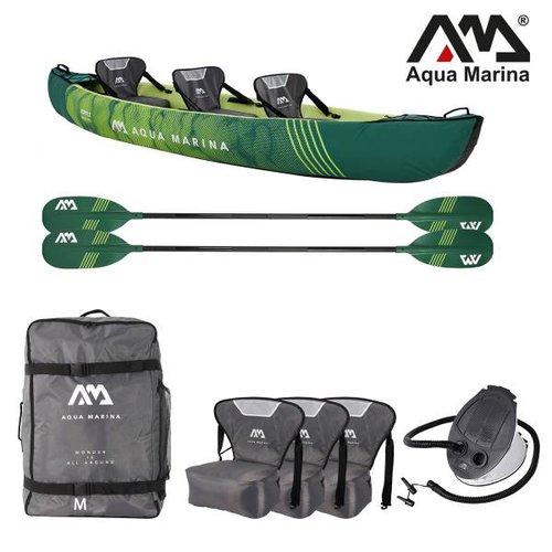 Aqua Marina RIPPLE 370cm Kayak Set 3 Personen aufblasbar Kanu Tourenkajak Kajak